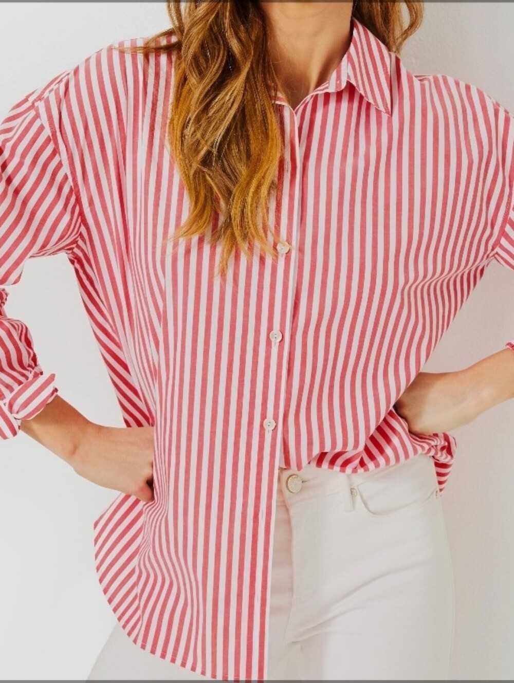 Lilly Pulitzer Lesia Relaxed Button Down Rocco Red Cabana